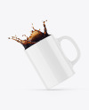 Glossy Mug w/ Coffee Splash Mockup