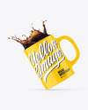 Glossy Mug w/ Coffee Splash Mockup