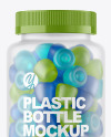 Frosted Plastic Bottle with Gummies Mockup