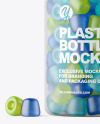 Frosted Plastic Bottle with Gummies Mockup