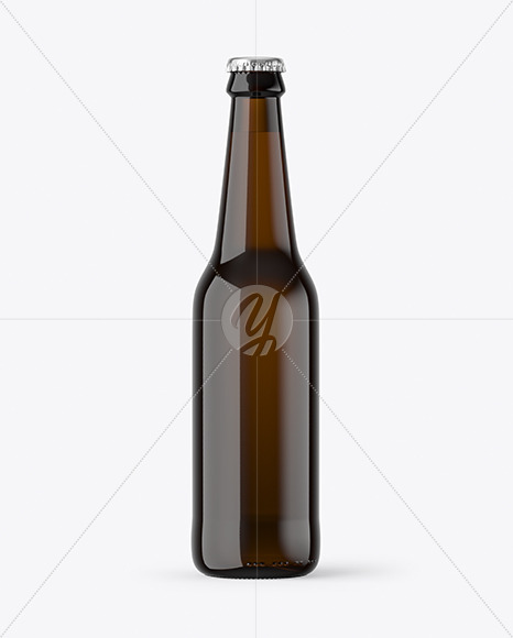 Dark Amber Glass Beer Bottle Mockup