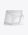 Transparent Plastic Container Mockup - Back Half Side View