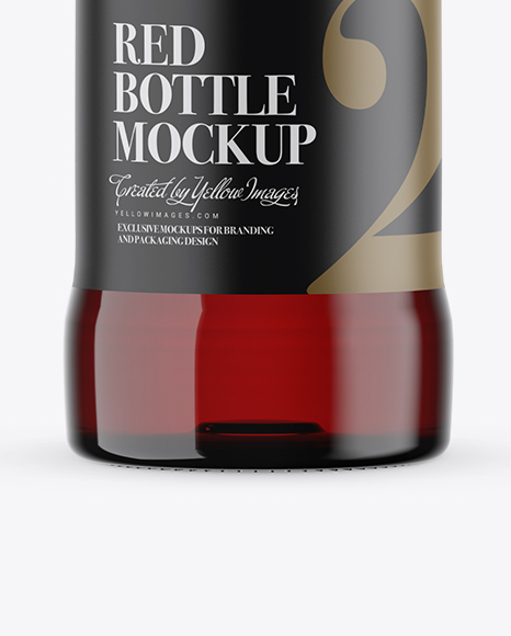 Red Glass Water Bottle Mockup