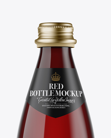 Red Glass Water Bottle Mockup