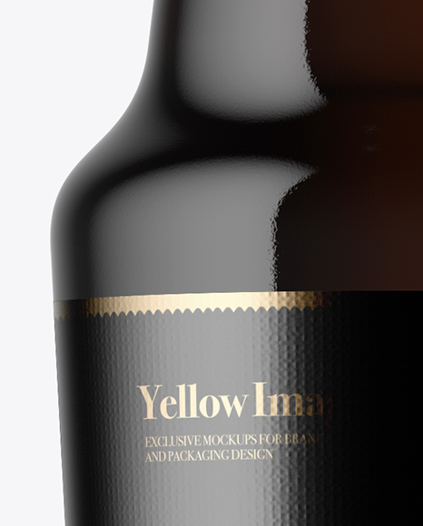 Dark Amber Beer Bottle Mockup