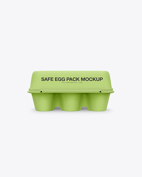 6 Eggs Carton Safe Pack Mockup - Top, Front & Back Views