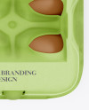 6 Eggs Carton Safe Pack Mockup - Top, Front & Back Views