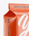 Glossy Paper Flour Bag Mockup - Halfside View (Eye-Level Shot)