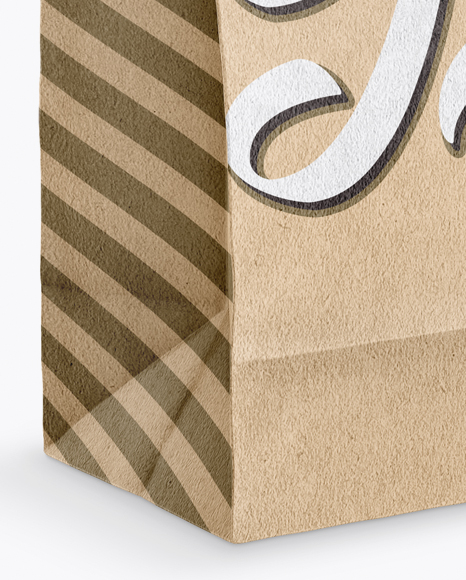 Kraft Paper Bag Mockup - Half Side View