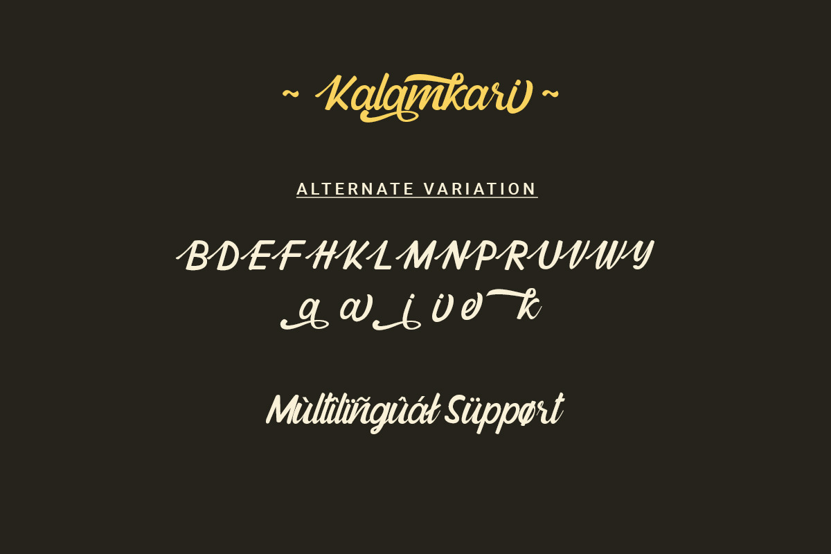 Kalamkari - A Modern Script Typeface Kalamkari - A Modern Script Typeface