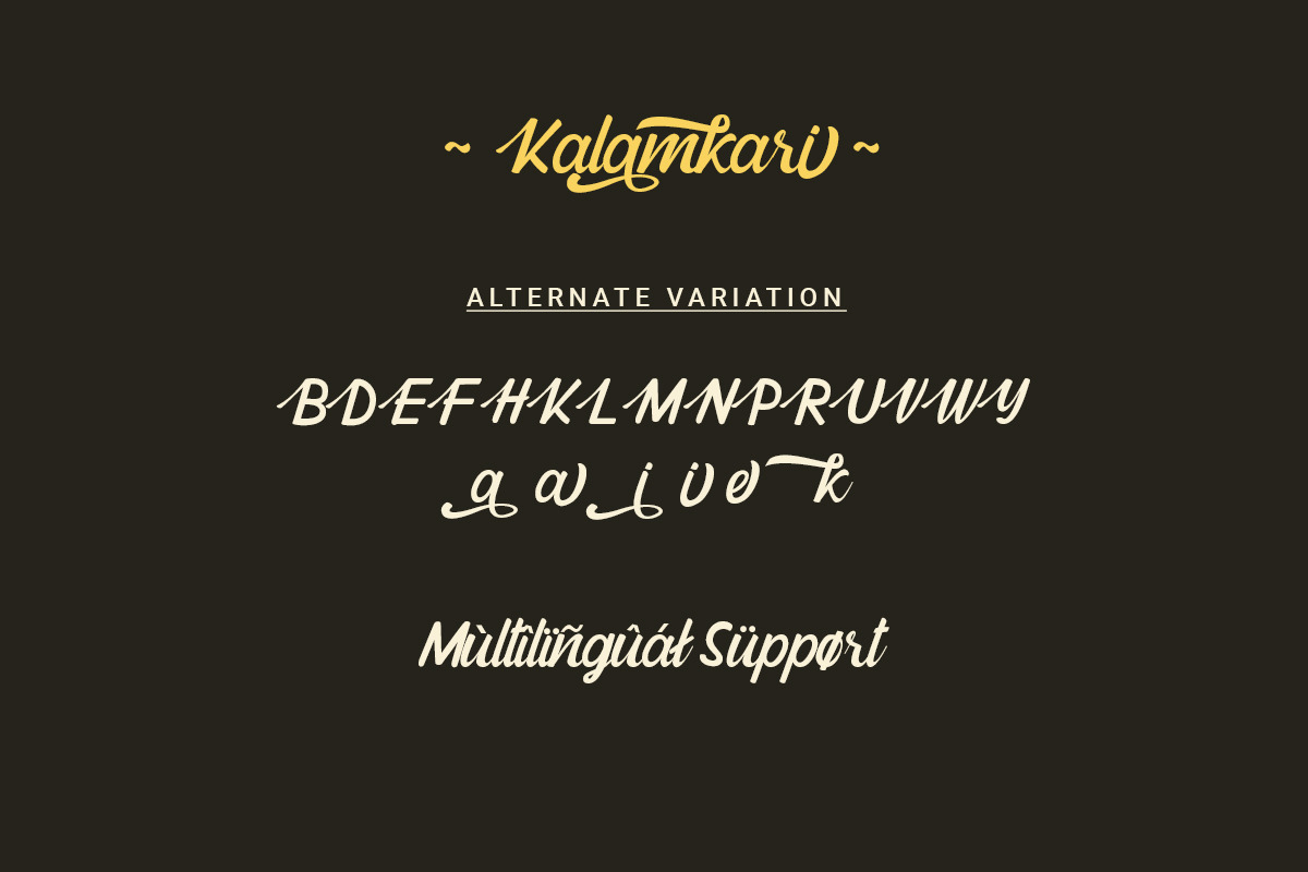 Kalamkari - A Modern Script Typeface