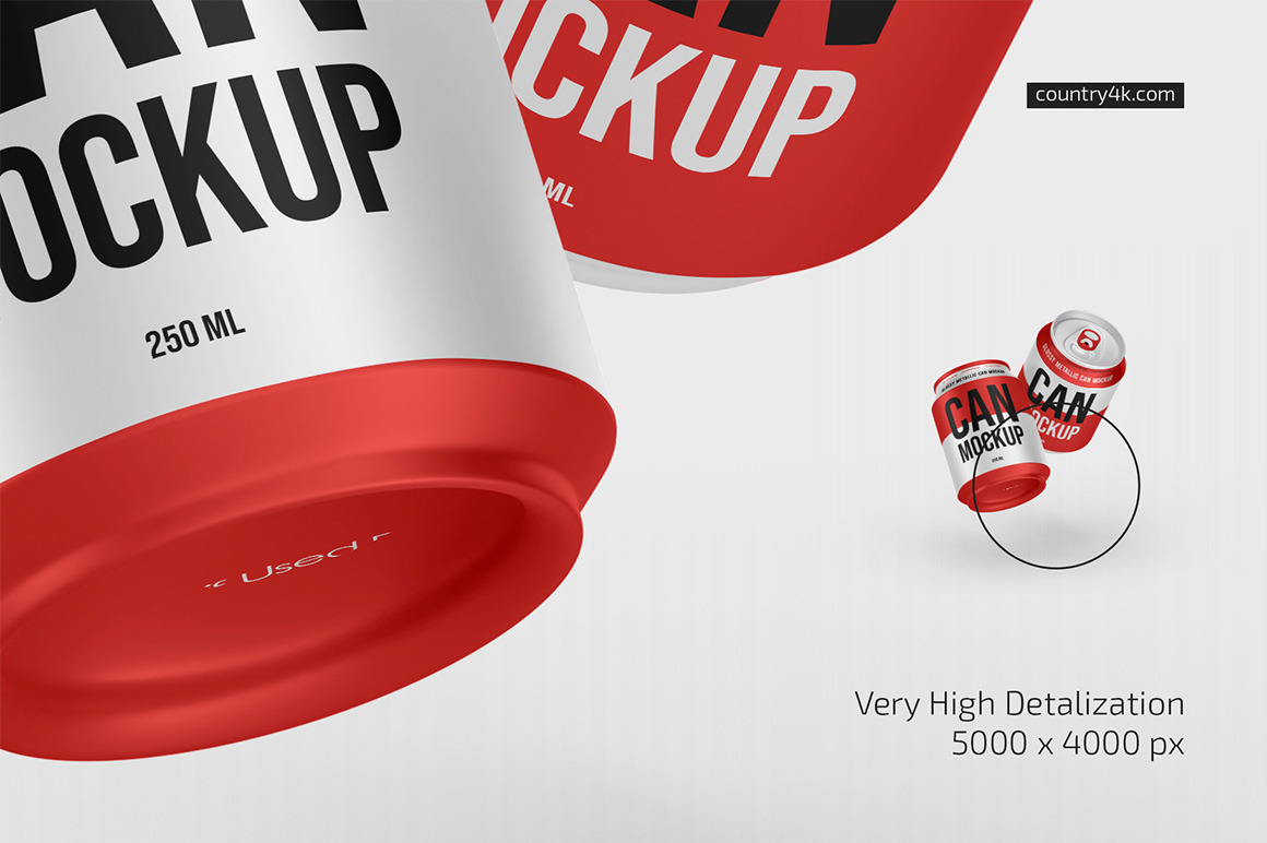 250ml Glossy Metallic Can Mockup Set 250ml Glossy Metallic Can Mockup Set