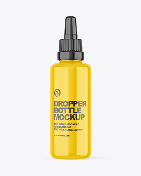 Glossy Plastic Dropper Bottle Mockup - Plastic+Dropper+Bottle+