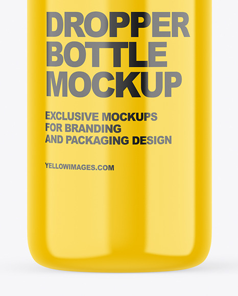 Glossy Plastic Dropper Bottle Mockup