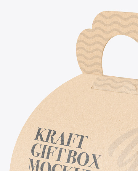 Kraft Gift Box W/ Handle Mockup