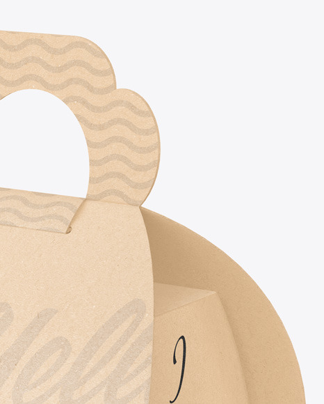 Kraft Gift Box W/ Handle Mockup