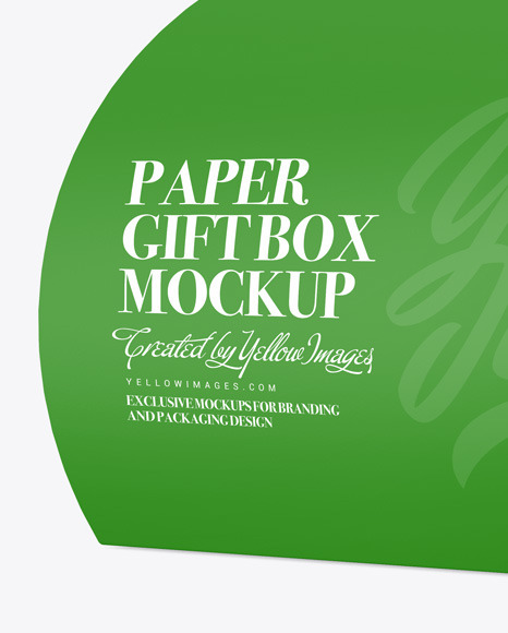 Paper Gift Box W/ Handle Mockup