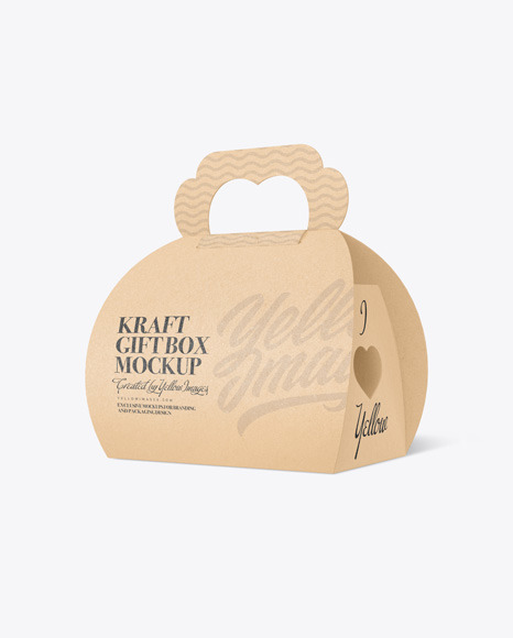 Kraft Gift Box W/ Handle Mockup