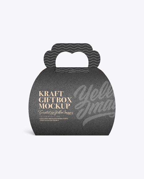 Kraft Paper Gift Box w/ Handle Mockup