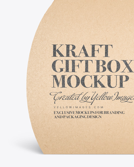 Kraft Paper Gift Box w/ Handle Mockup