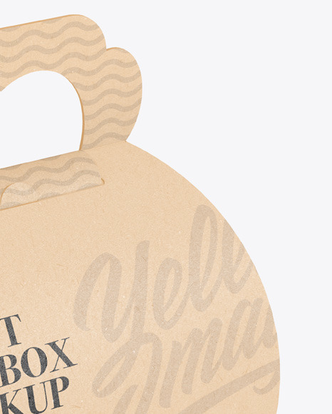 Kraft Gift Box W/ Handle Mockup