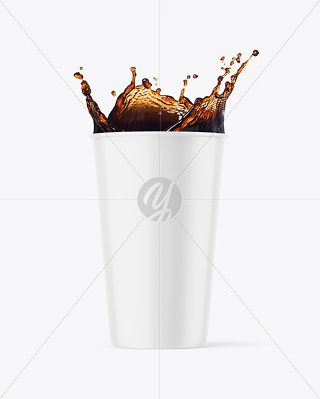 Matte Plastic Coffee Cup w/ Coffee Splash Mockup