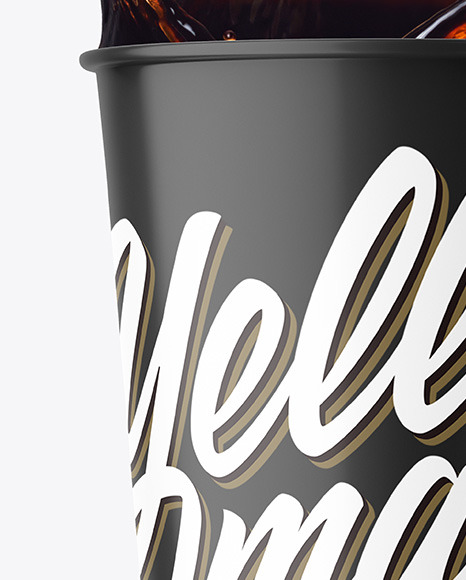 Matte Plastic Coffee Cup w/ Coffee Splash Mockup