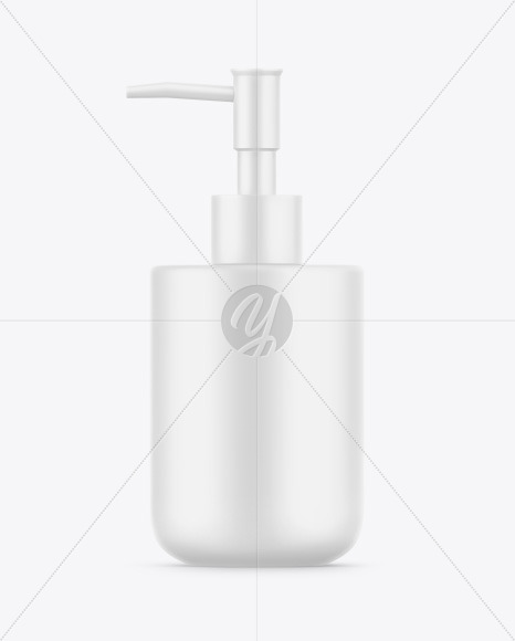 Matte Cosmetic Bottle with Pump Mockup