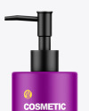 Matte Cosmetic Bottle with Pump Mockup