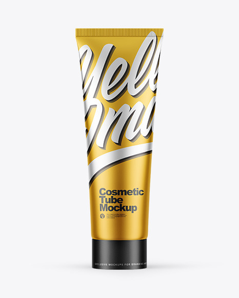 Matte Metallic Cosmetic Tube Mockup - Toothpaste tube mockup