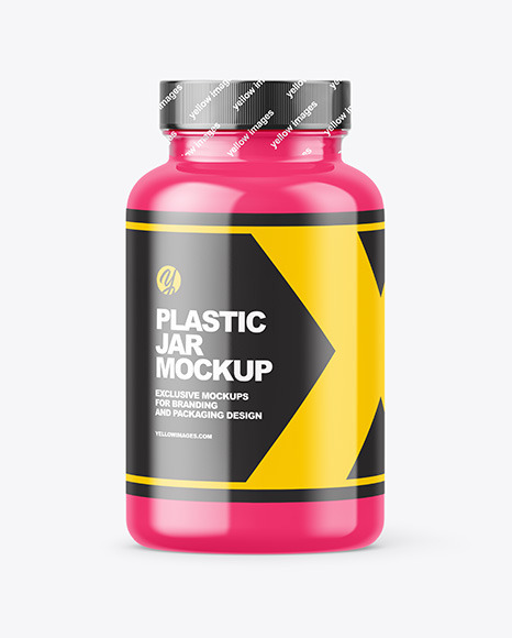 Glossy Plastic Jar Mockup - Textured+Metallic+Cosmetic+Jar+Mockup+In+Jar+Mockups+On+Yellow