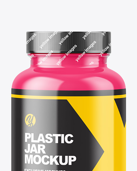 Glossy Plastic Jar Mockup