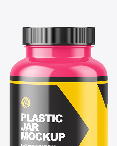 Glossy Plastic Jar Mockup