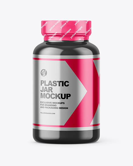 Glossy Plastic Jar Mockup