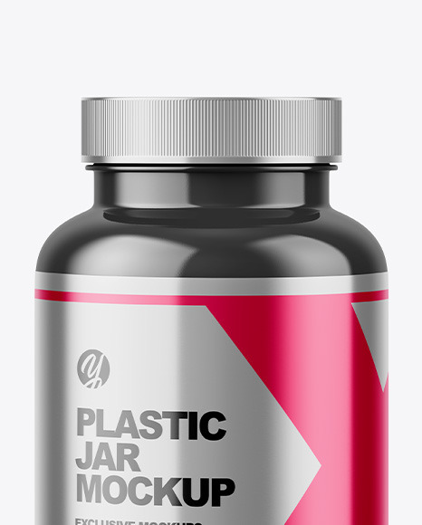 Glossy Plastic Jar Mockup