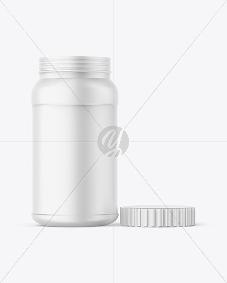 Opened Matte Plastic Jar Mockup