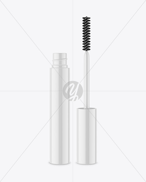 Opened Glossy Mascara Tube Mockup