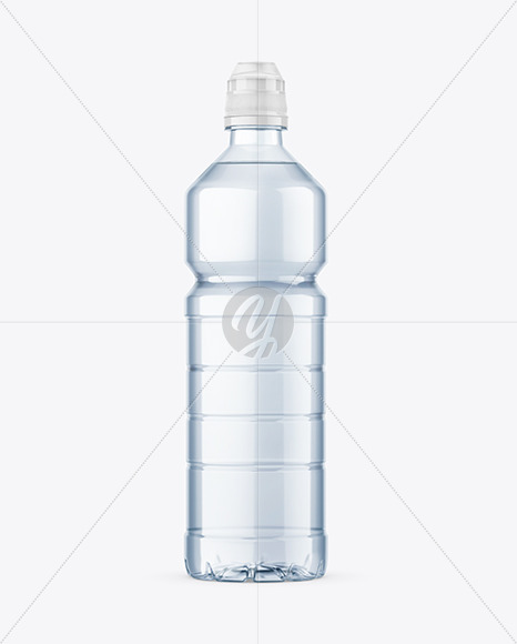 Blue Plastic Water Bottle Mockup