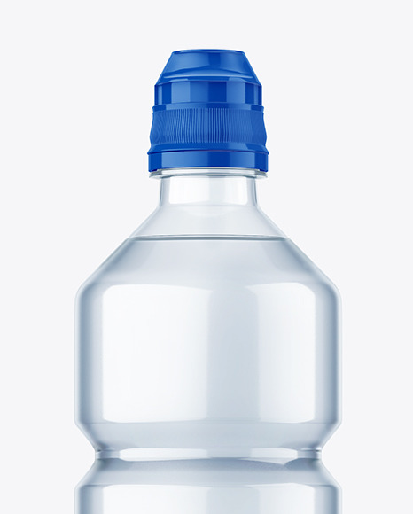 Blue Plastic Water Bottle Mockup
