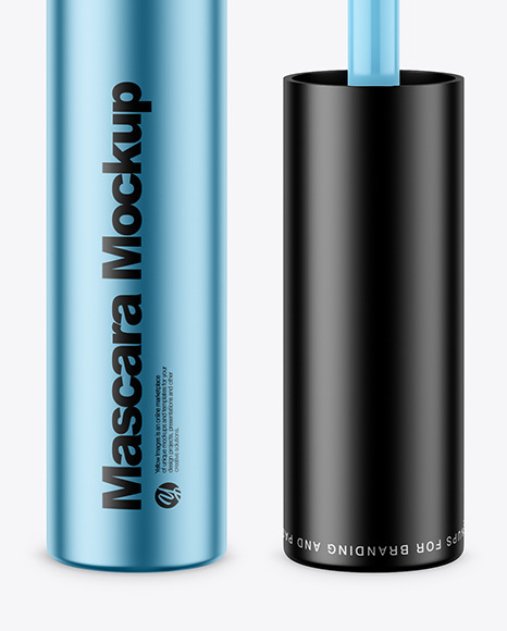 Opened Metallic Mascara Tube Mockup