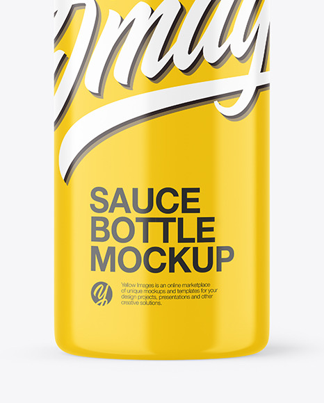 Glossy Sauce Bottle Mockup