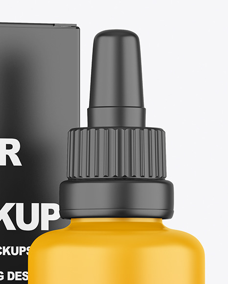 Matte Plastic Dropper Bottle & Box Mockup