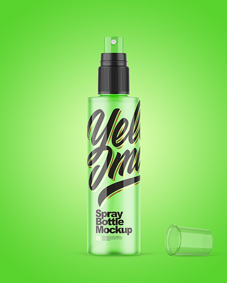 Colored Frosted Spray Bottle Mockup