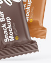 Two Matte Snack Bars Mockup