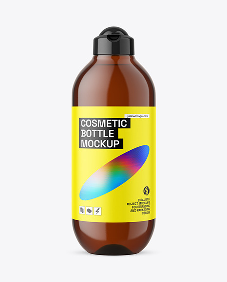 Amber Plastic Cosmetic Bottle Mockup - Hair bottle mockup