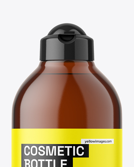 Amber Plastic Cosmetic Bottle Mockup Amber Plastic Cosmetic Bottle Mockup