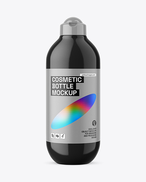 Glossy Plastic Cosmetic Bottle Mockup