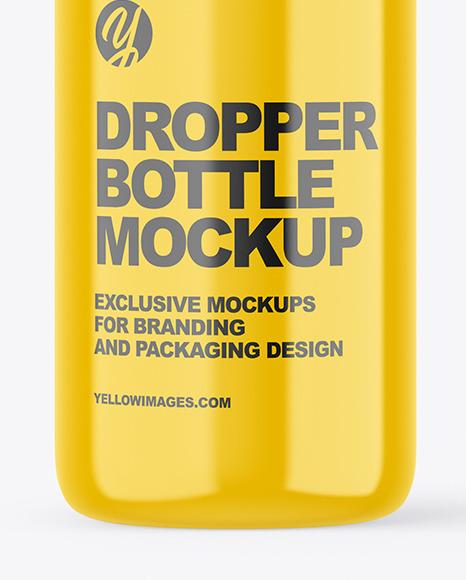 Glossy Plastic Dropper Bottle Mockup