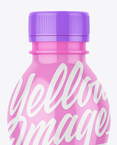 200ml Glossy Plastic Yoghurt Bottle Mockup