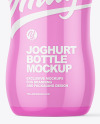 200ml Glossy Plastic Yoghurt Bottle Mockup
